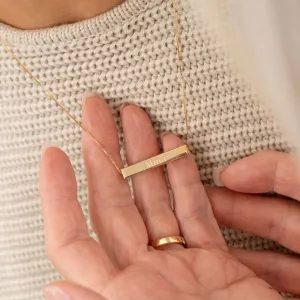 Horizontal Engravable Bar Necklace | 9ct Gold