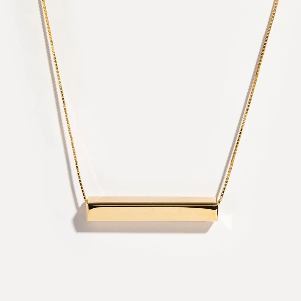Horizontal Engravable Bar Necklace | 9ct Gold