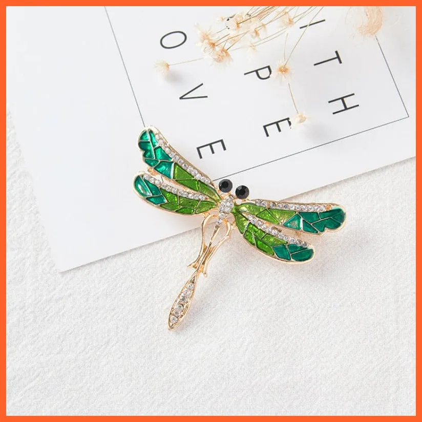 Hot Fashion Rhinestone Leaves Feather Brooches | Corsage Enamel Pins
