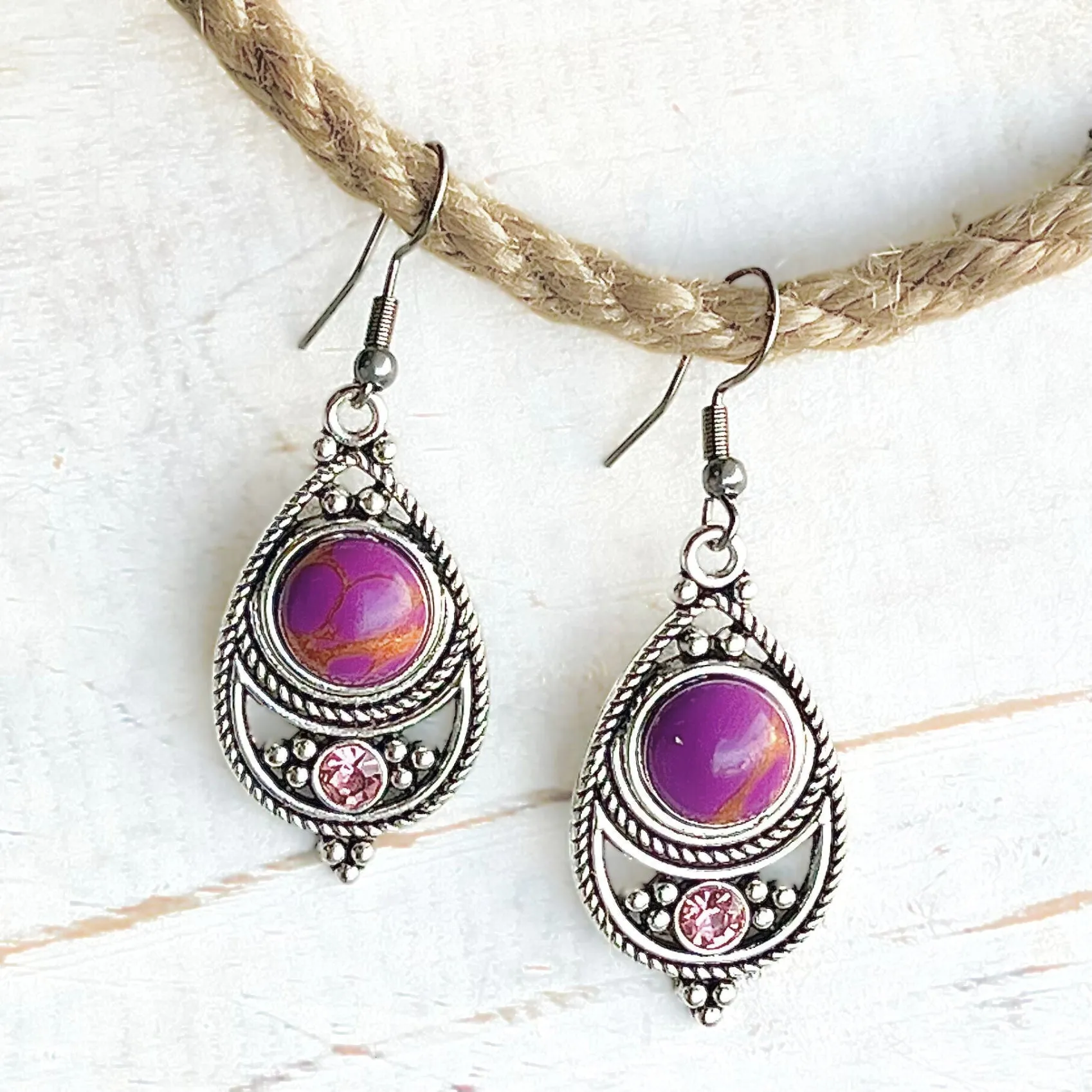Hot Pink Bohemian Earrings