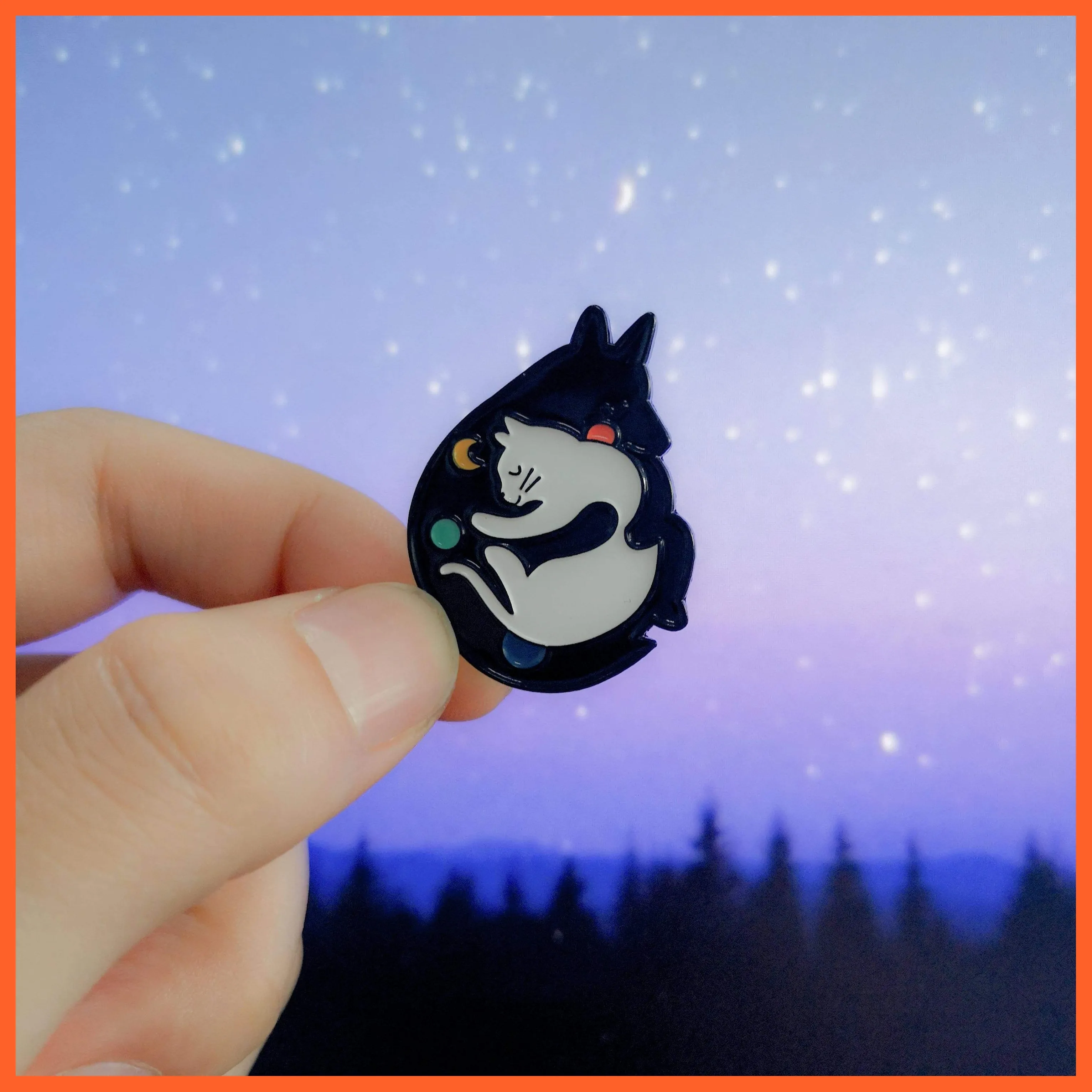 Hugging Cat With Skull Enamel Dark Punk Animal Kitten Lapel Pin Brooches