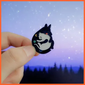 Hugging Cat With Skull Enamel Dark Punk Animal Kitten Lapel Pin Brooches