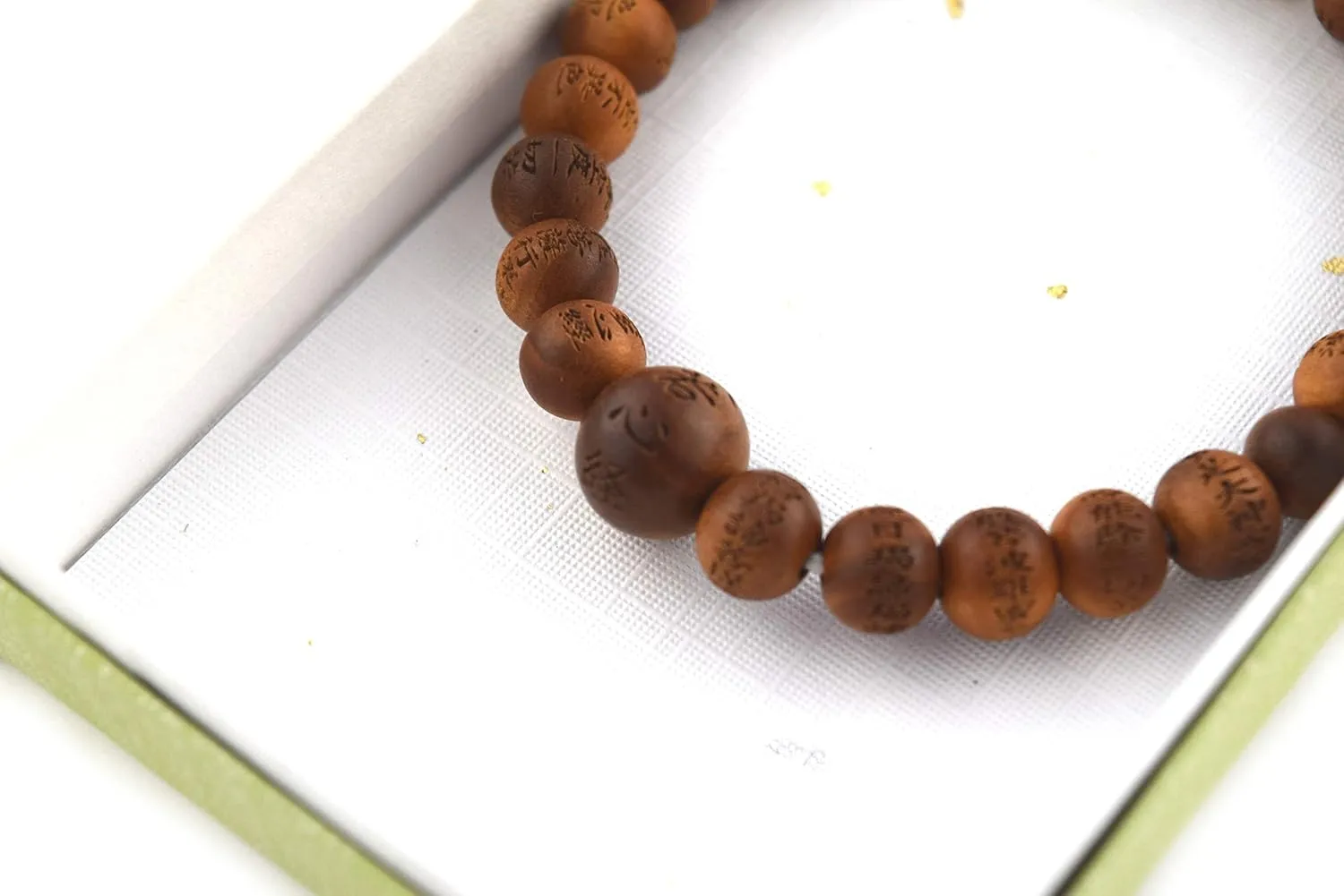 Indian Sandalwood Beads Bracelet Japanese Rosary Mala Juzu Heart Sutra Handmade Craft Men Gift Kyoto UDA107