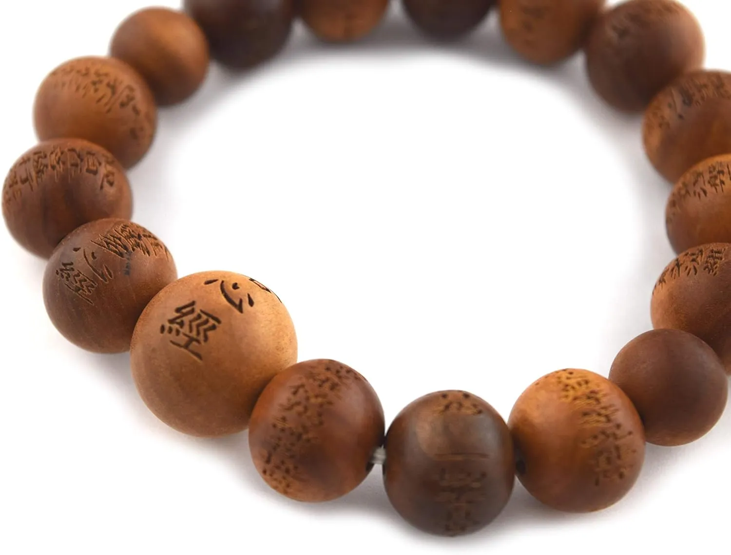 Indian Sandalwood Beads Bracelet Japanese Rosary Mala Juzu Heart Sutra Handmade Craft Men Gift Kyoto UDA107