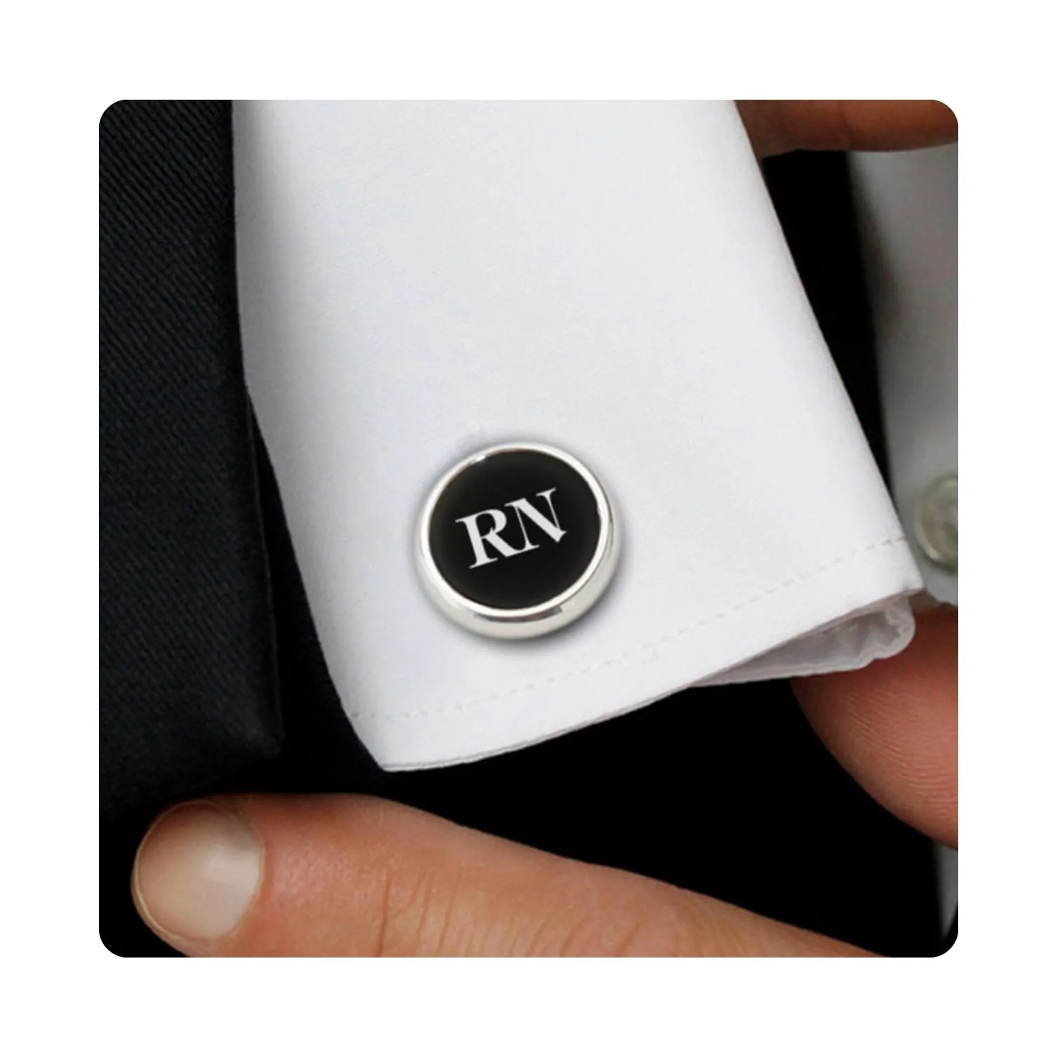 Initial cufflinks for groom groomsmen - Personalized wedding cufflinks - Custom engraved cuff links - Gift for him on wedding day
