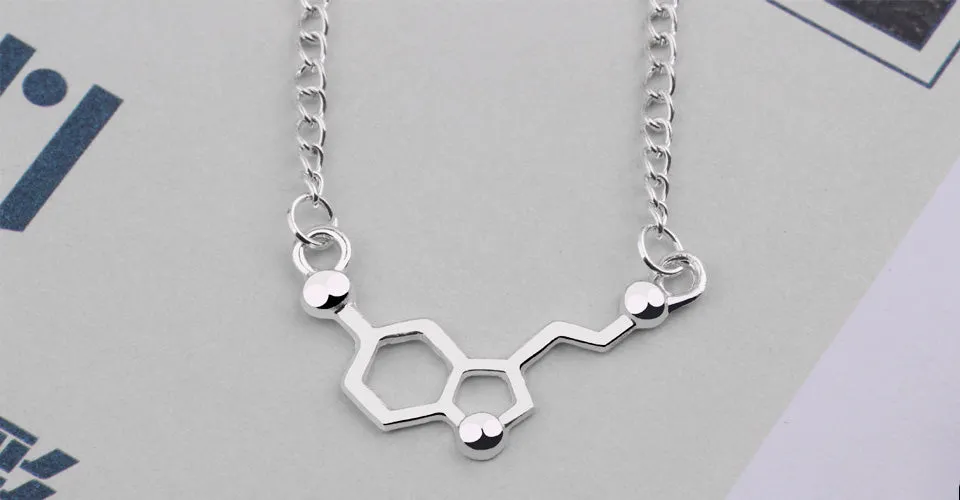Jasmine Serotonin Molecule Necklace