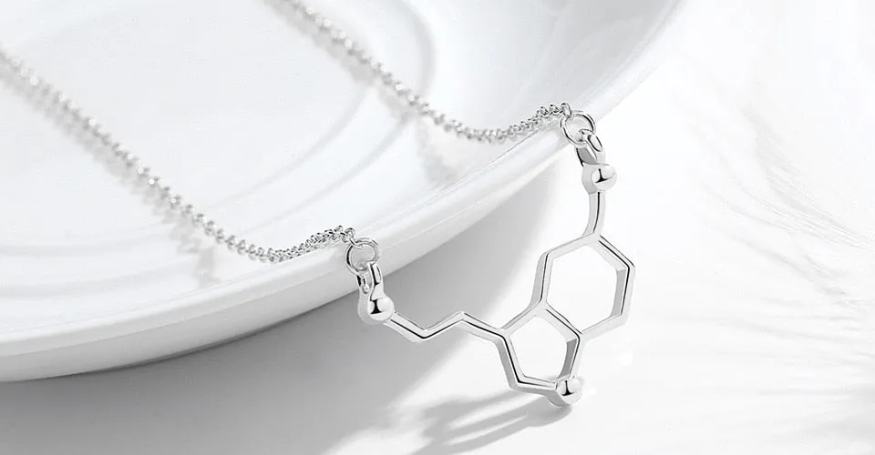 Jasmine Serotonin Molecule Necklace