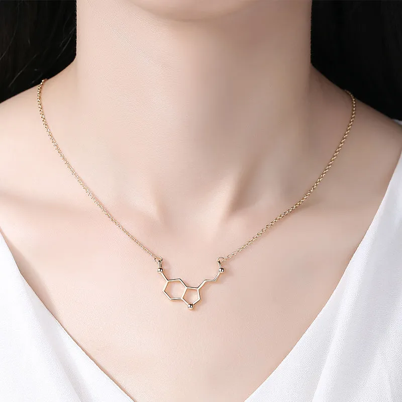 Jasmine Serotonin Molecule Necklace