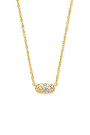 Kendra Scott: Grayson Gold Pendant Necklace - White Crystal