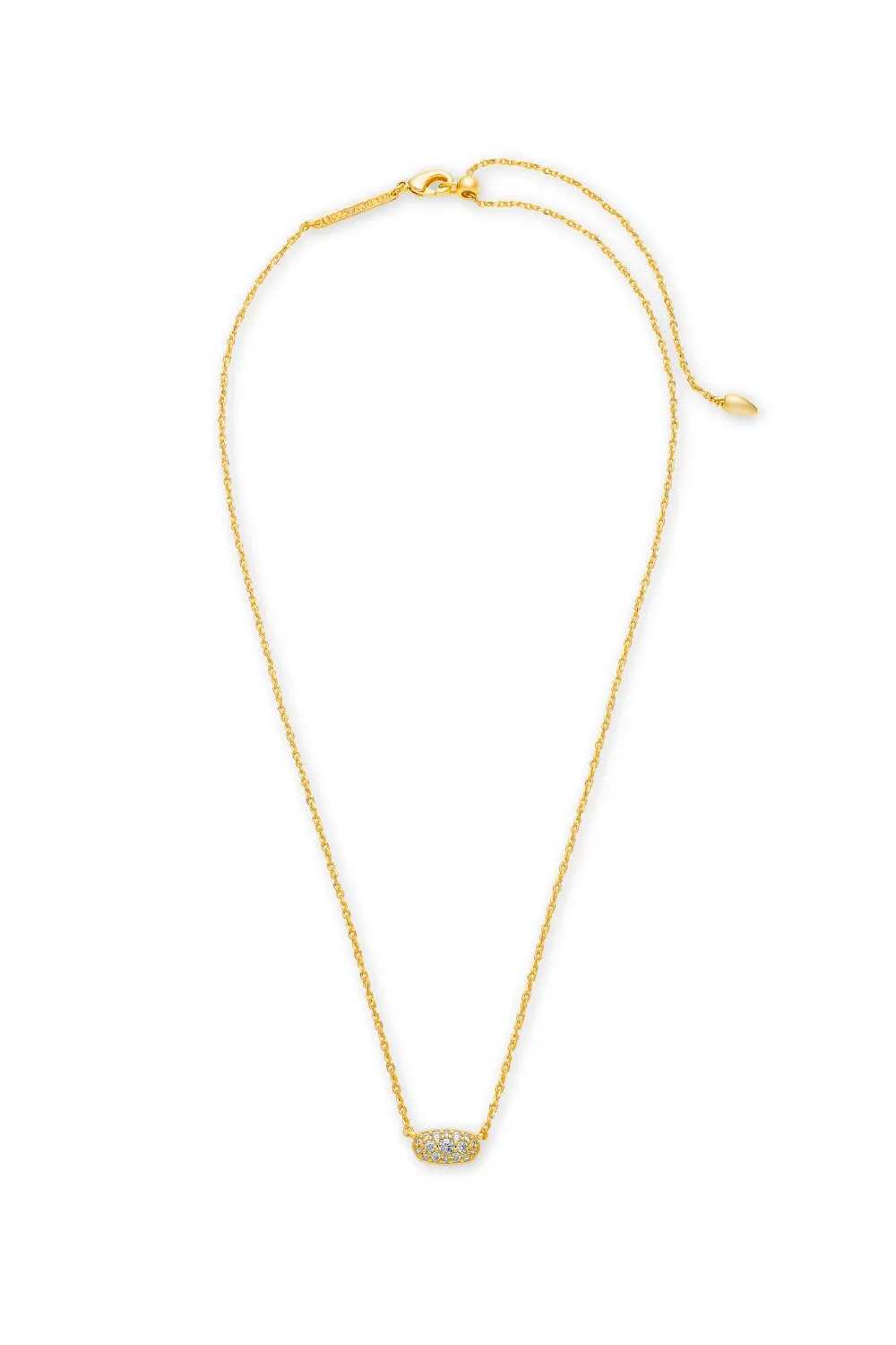 Kendra Scott: Grayson Gold Pendant Necklace - White Crystal