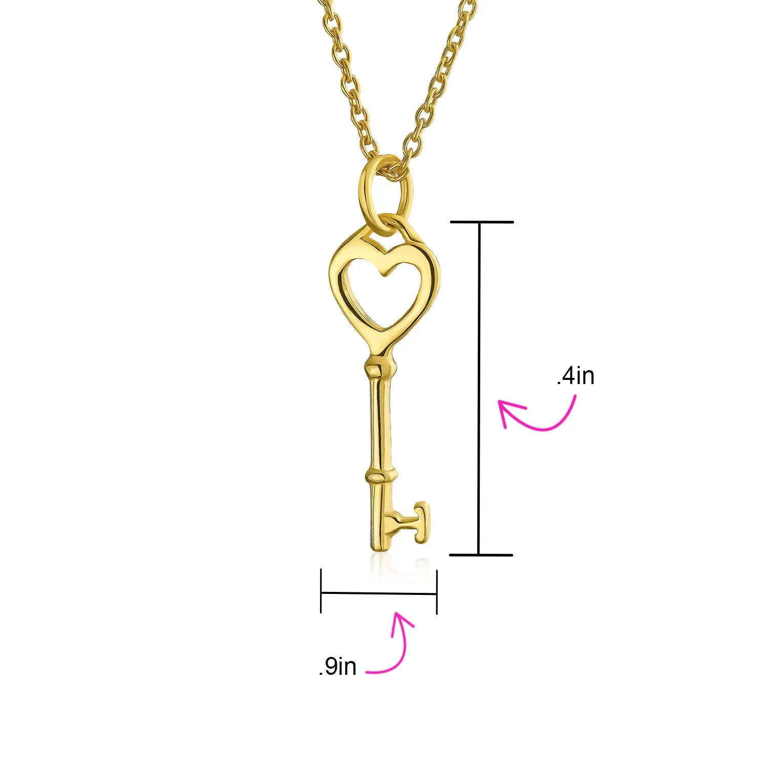 Key to Your Heart Pendant Necklace in 14K Gold Plated Sterling Silver