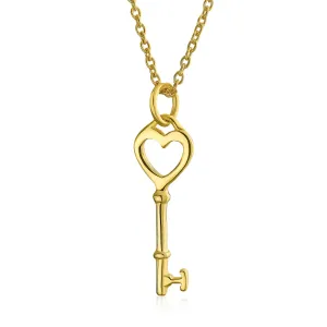 Key to Your Heart Pendant Necklace in 14K Gold Plated Sterling Silver