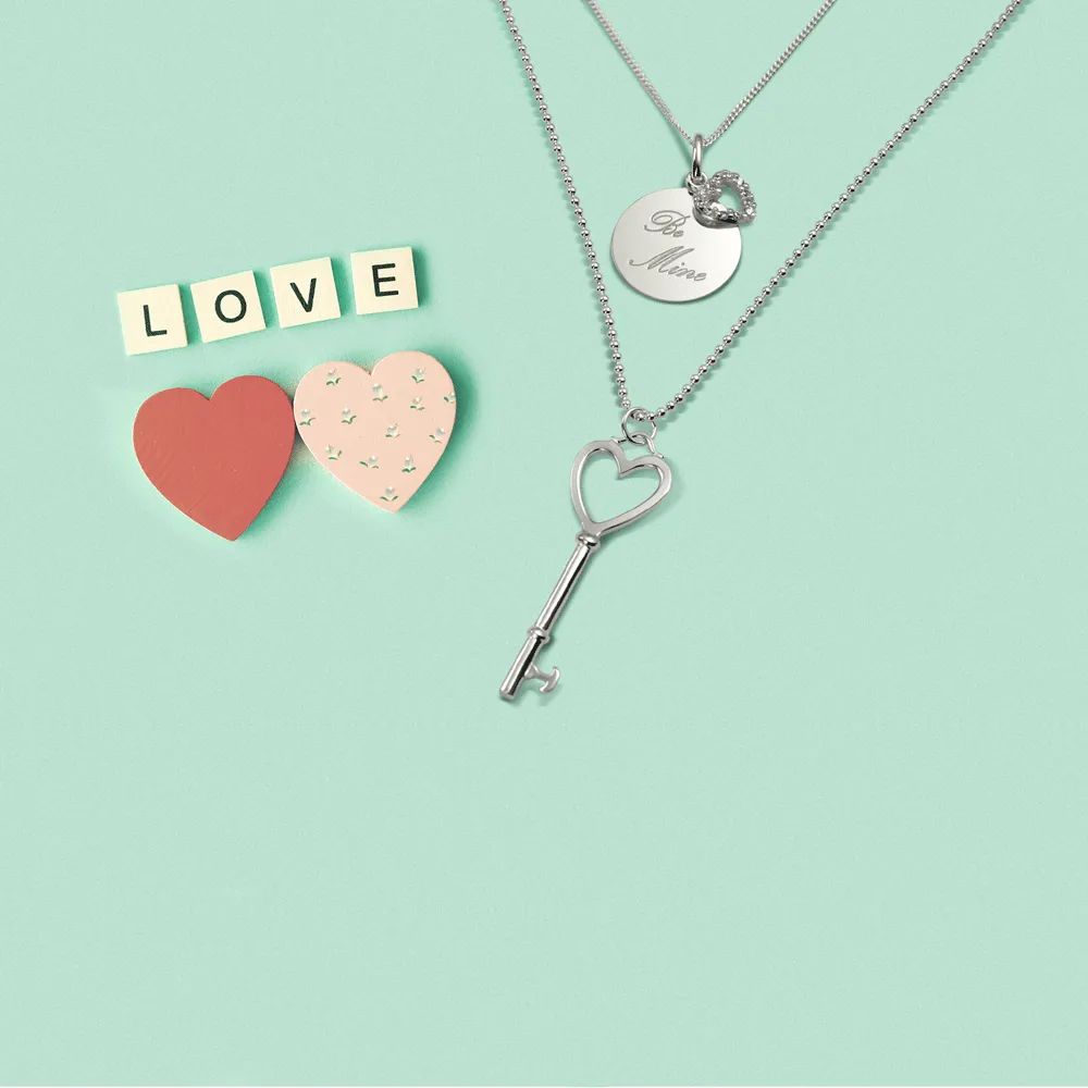 Key to Your Heart Pendant Necklace in 14K Gold Plated Sterling Silver
