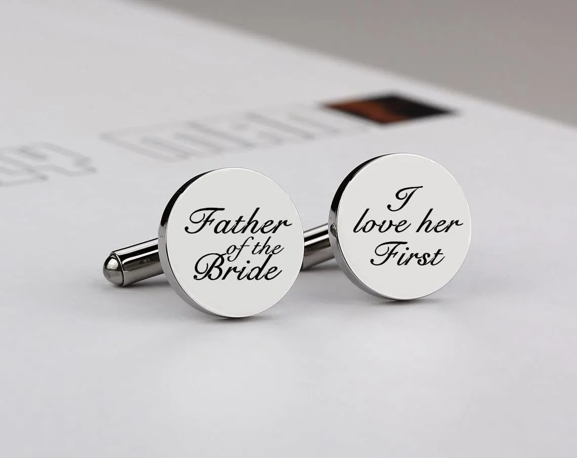 Kooer Custom Personalized Cufflinks & Tie Clip Set Wedding Jewelry Cufflinks Engraved Gifts for Men