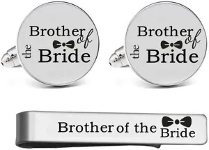 Kooer Custom Personalized Cufflinks & Tie Clip Set Wedding Jewelry Cufflinks Engraved Gifts for Men