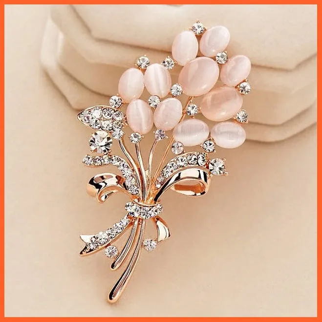 Korean-Style Elegant Crystal  Brooch | Fashion Alloy Women Accessories