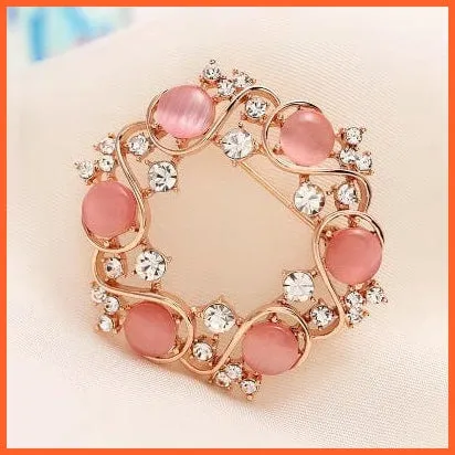 Korean-Style Elegant Crystal  Brooch | Fashion Alloy Women Accessories
