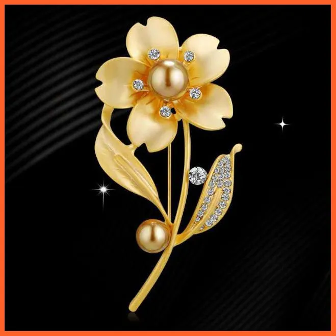 Korean-Style Elegant Crystal  Brooch | Fashion Alloy Women Accessories