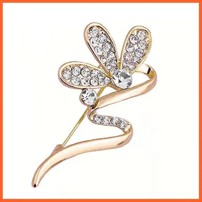 Korean-Style Elegant Crystal  Brooch | Fashion Alloy Women Accessories
