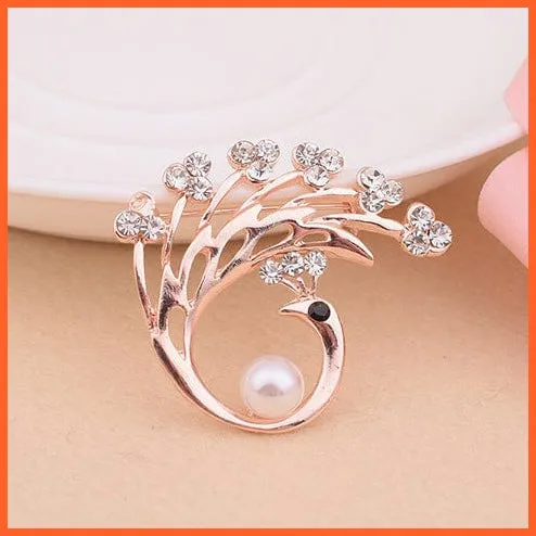 Korean-Style Elegant Crystal  Brooch | Fashion Alloy Women Accessories