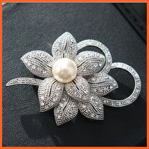 Korean-Style Elegant Crystal  Brooch | Fashion Alloy Women Accessories