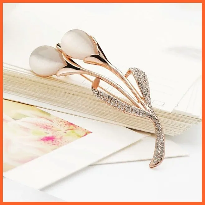 Korean-Style Elegant Crystal  Brooch | Fashion Alloy Women Accessories
