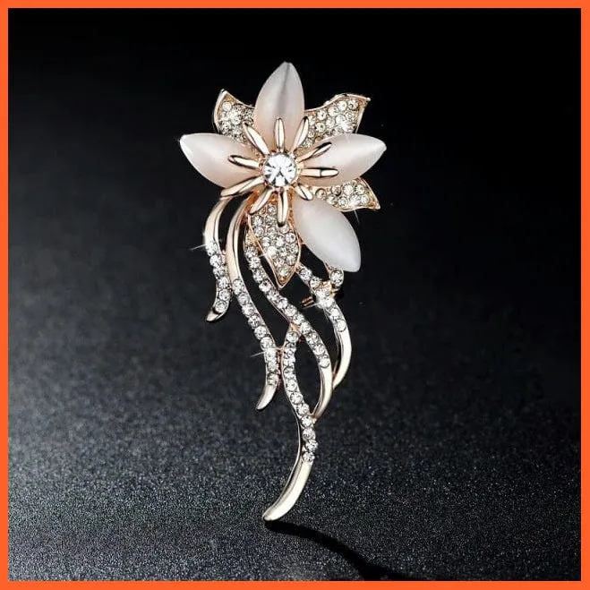 Korean-Style Elegant Crystal  Brooch | Fashion Alloy Women Accessories