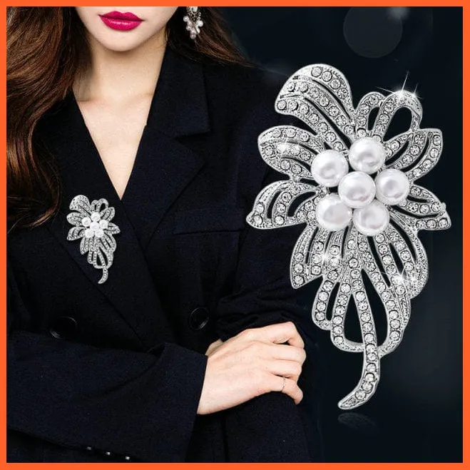 Korean-Style Elegant Crystal  Brooch | Fashion Alloy Women Accessories