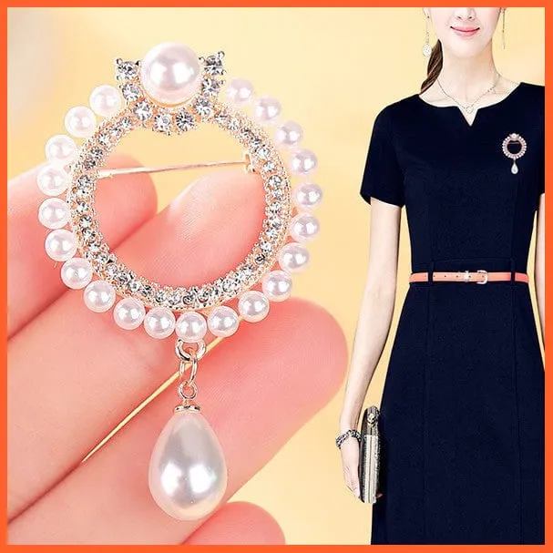 Korean-Style Elegant Crystal  Brooch | Fashion Alloy Women Accessories