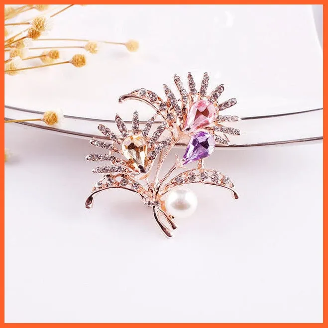 Korean-Style Elegant Crystal  Brooch | Fashion Alloy Women Accessories