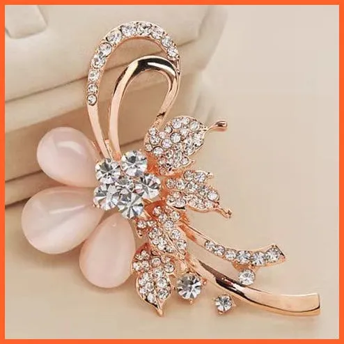 Korean-Style Elegant Crystal  Brooch | Fashion Alloy Women Accessories