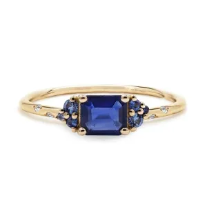 KSRA Fashion Minimalist Creative Blue Color Round Zircon Rings Trend For Women Party Accessories Gifts Custom Jewelry