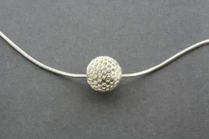 lace ball pendant on 45cm snake chain