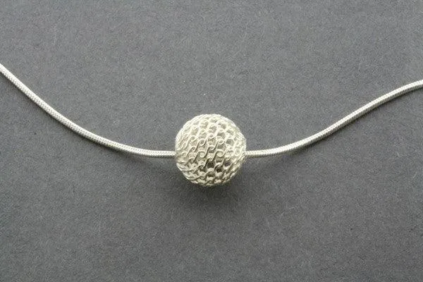 lace ball pendant on 45cm snake chain