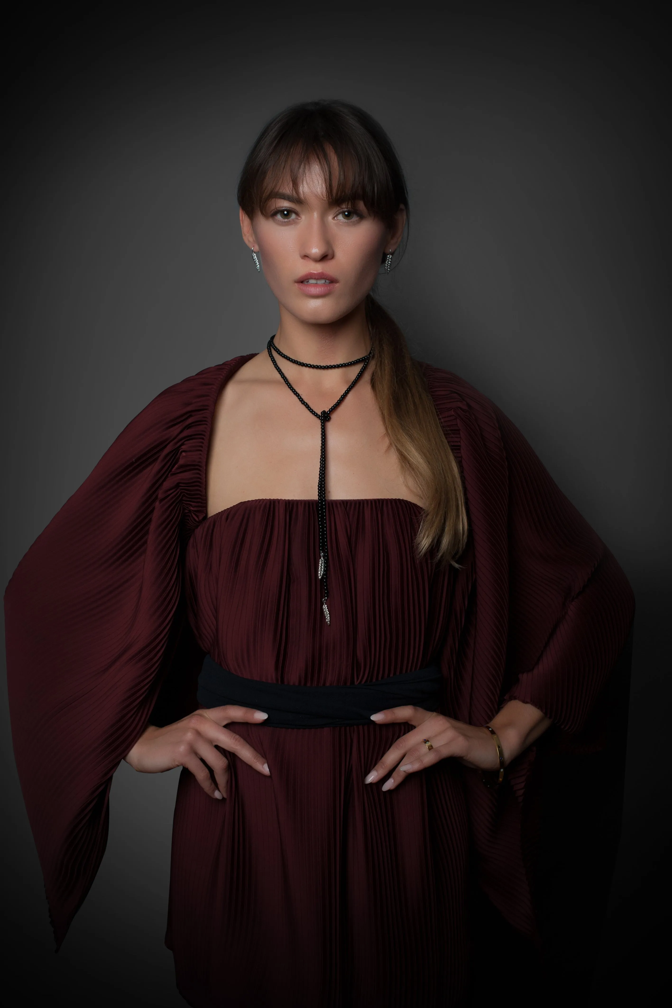 Lariat with Wheat Pendants