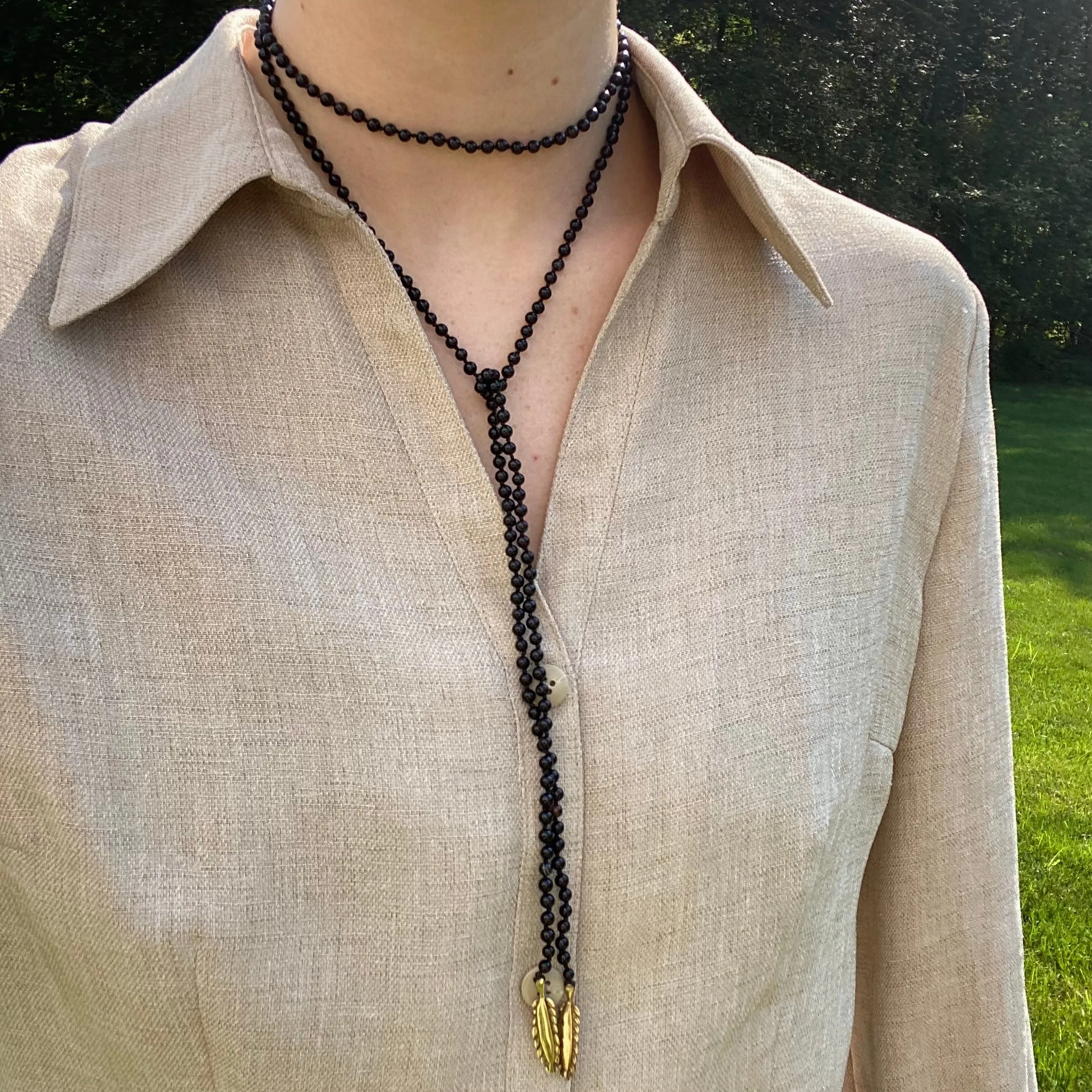 Lariat with Wheat Pendants