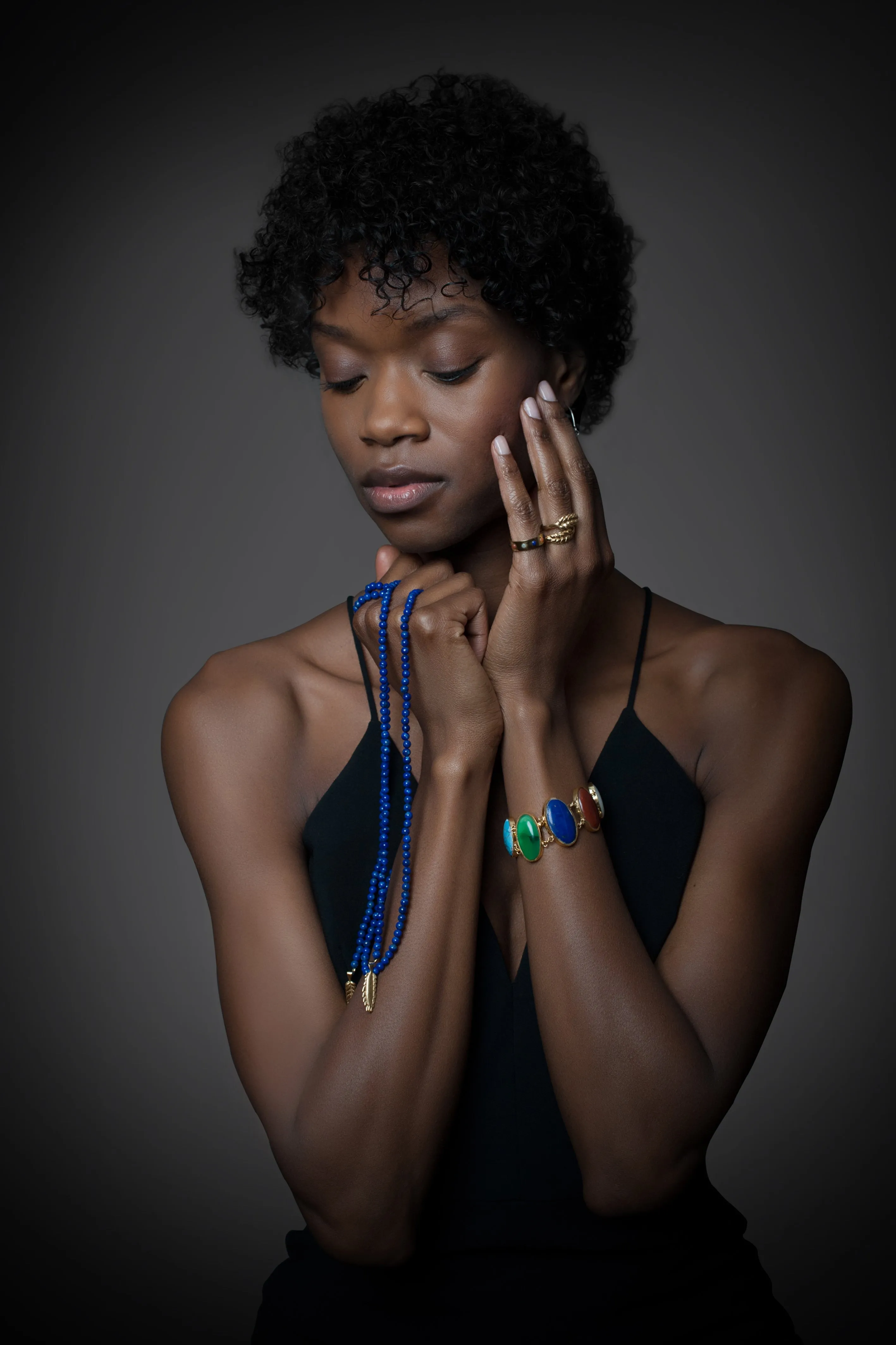Lariat with Wheat Pendants