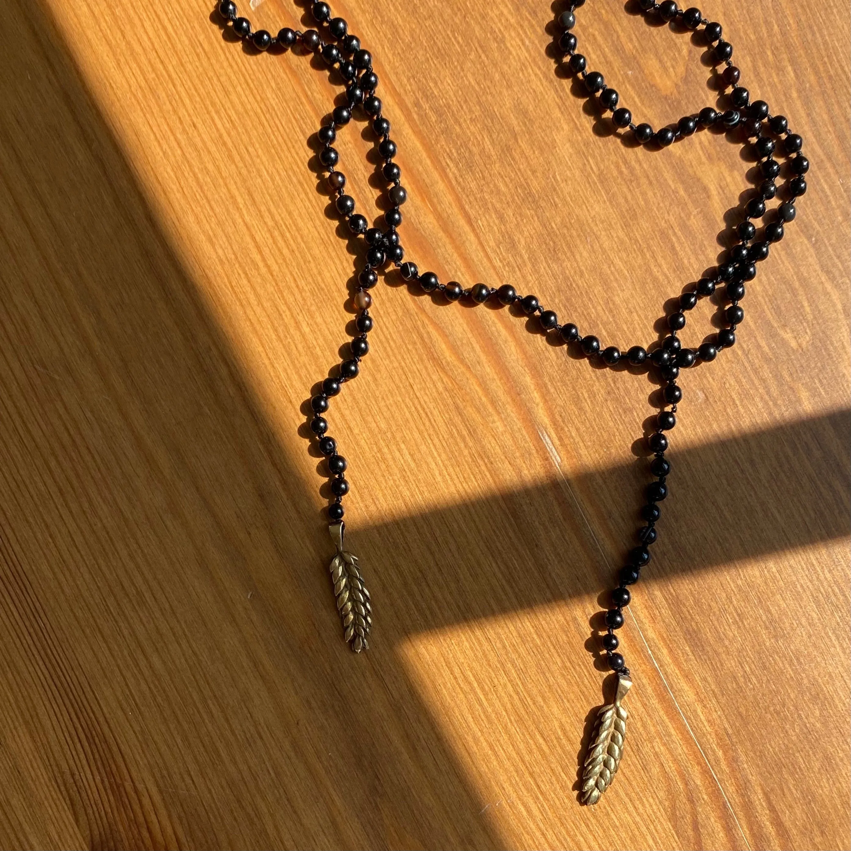 Lariat with Wheat Pendants