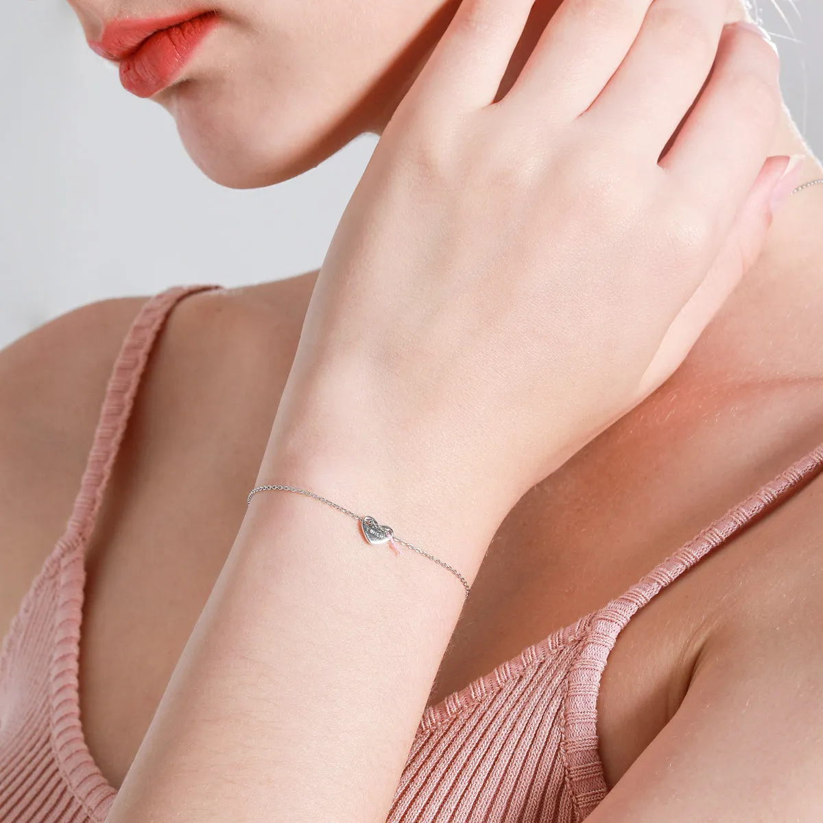 Le Loup " I Wish"  Silver  Heart Bracelets