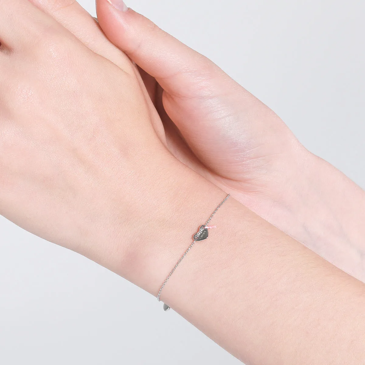 Le Loup " I Wish"  Silver  Heart Bracelets