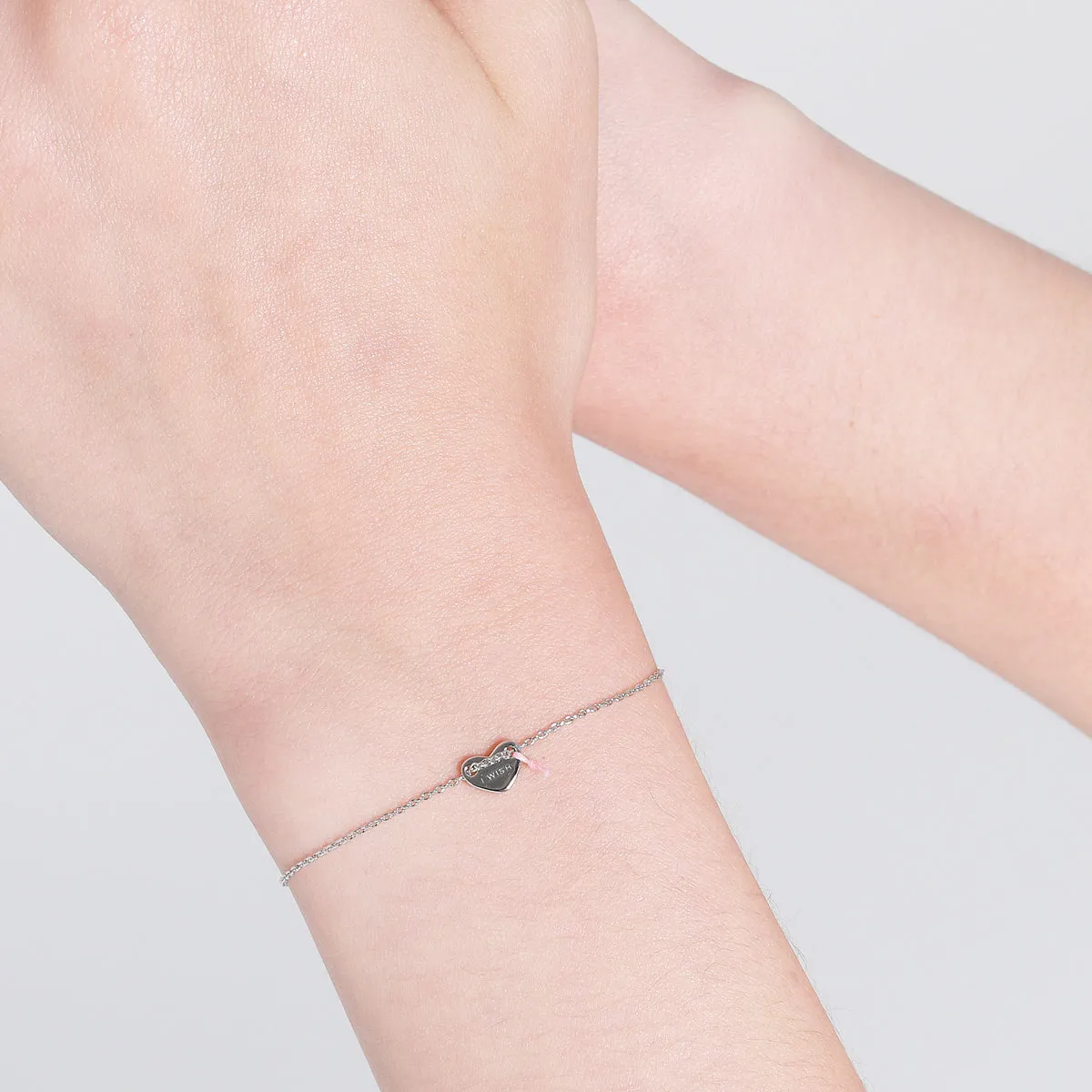 Le Loup " I Wish"  Silver  Heart Bracelets