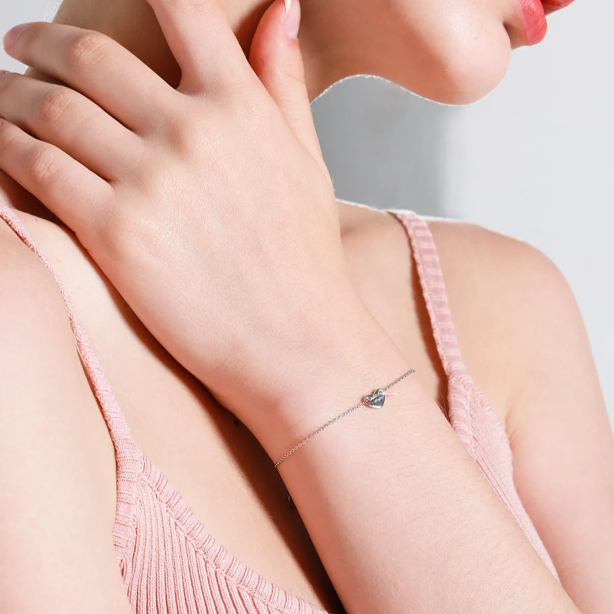 Le Loup " I Wish"  Silver  Heart Bracelets