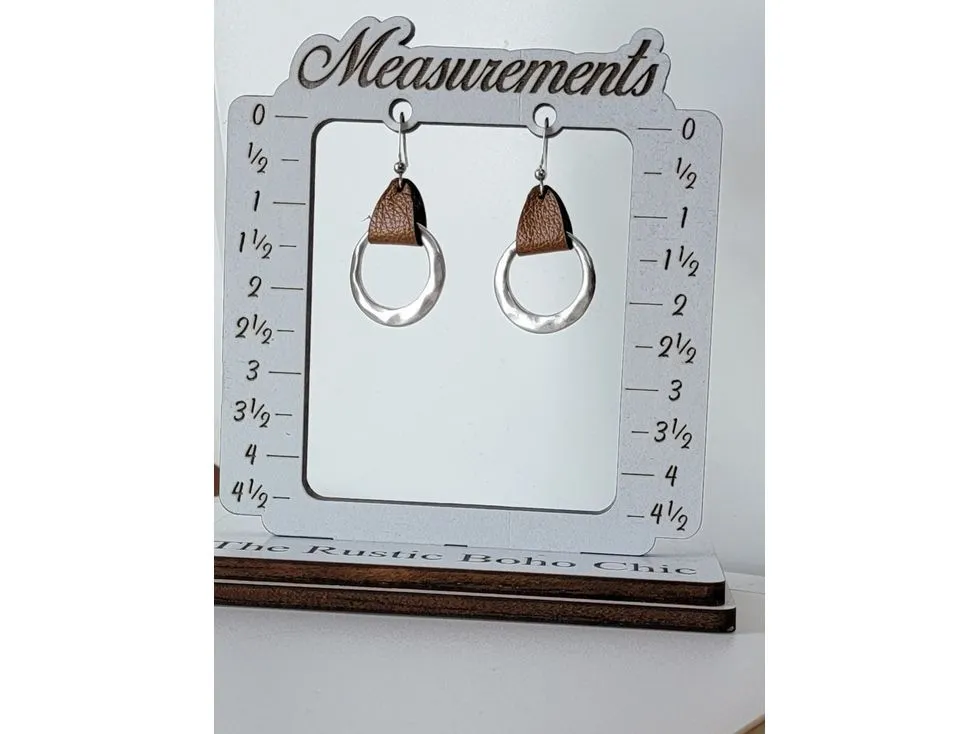 Leather hoop earrings, Mother's Day gift