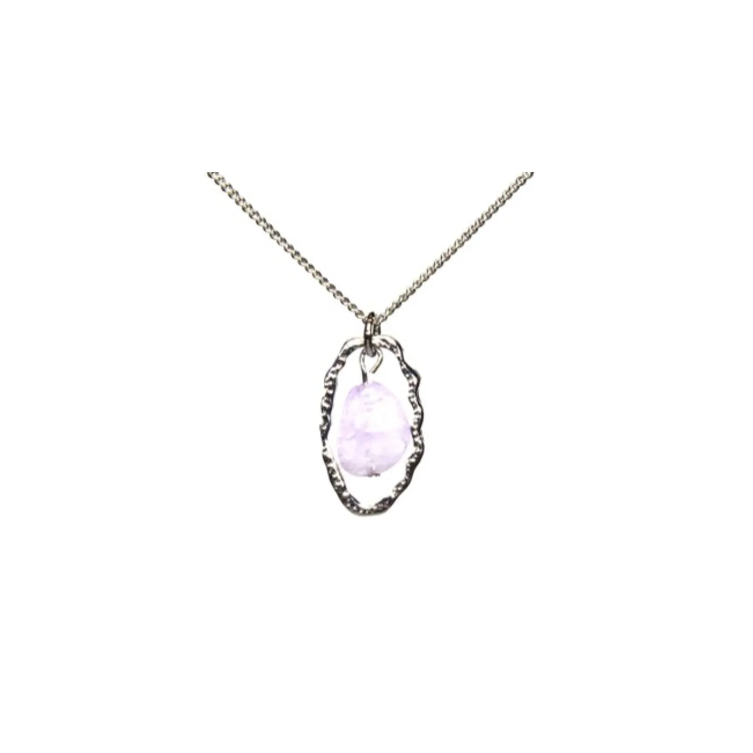 Lila Jewellery Irregular Oval Amethyst Pendant