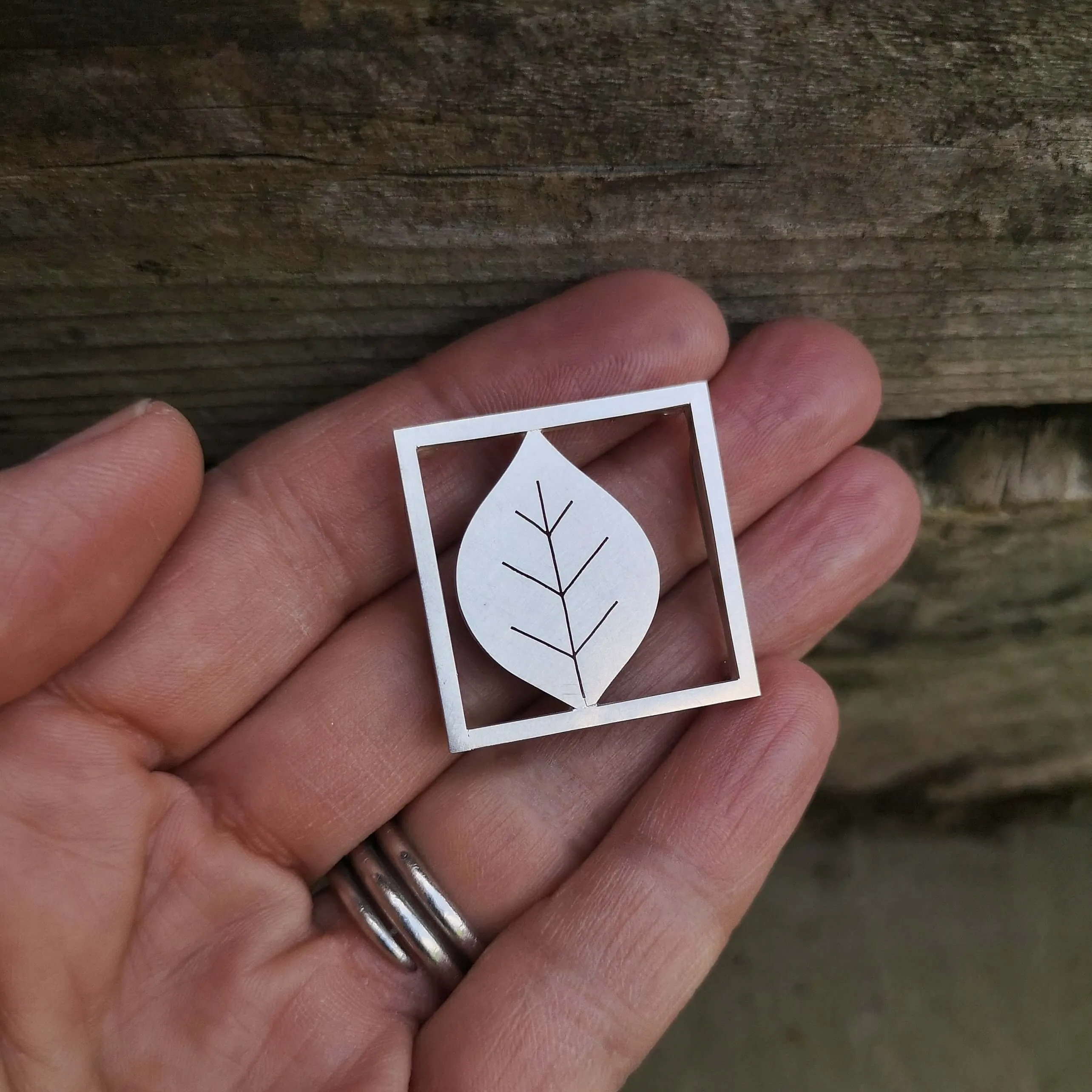 Little Silver Beech Leaf Brooch