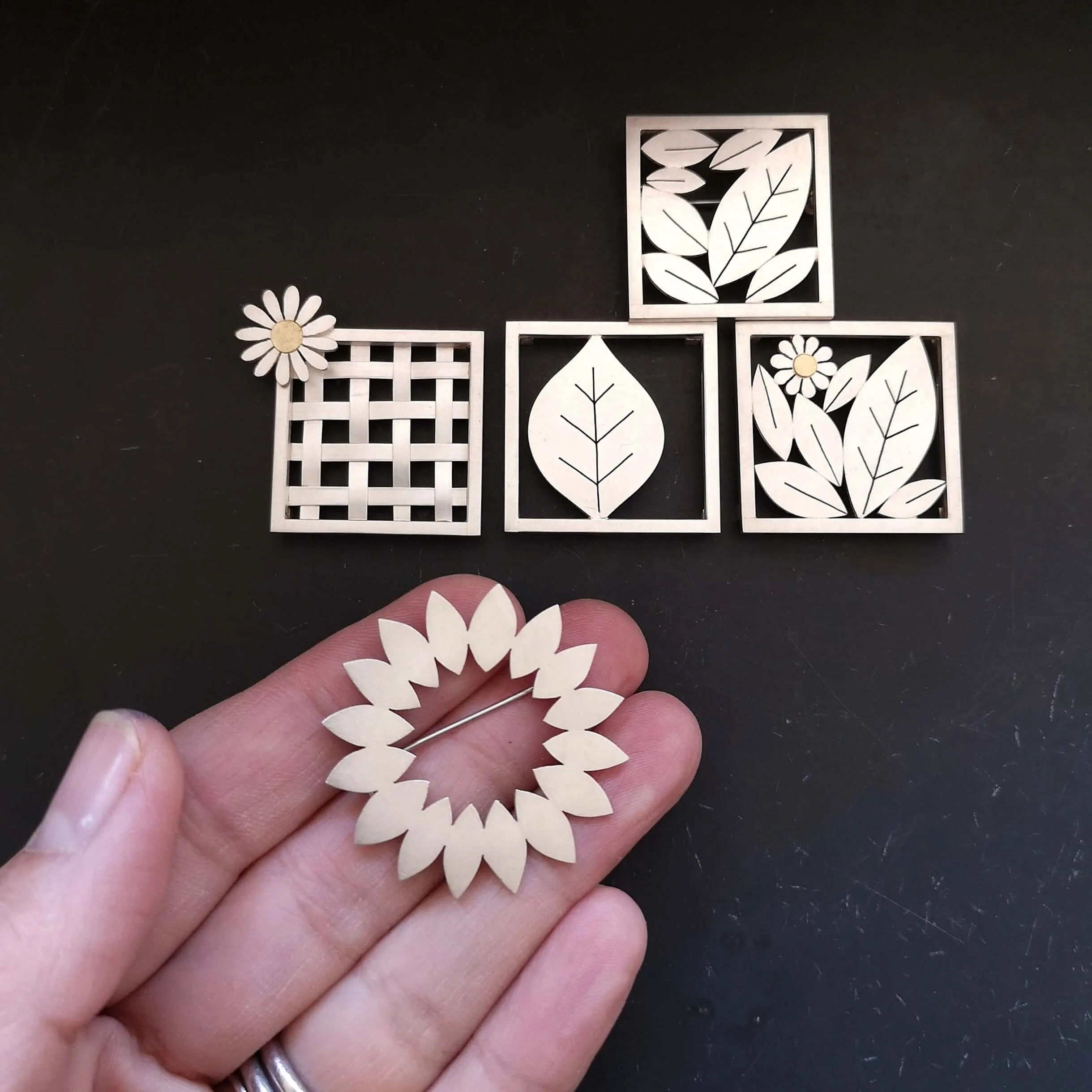 Little Silver Beech Leaf Brooch