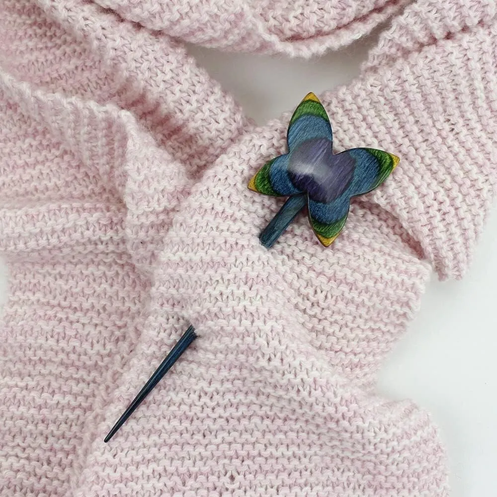 Lotus Yarns Animal Shawl Pin Premium Wooden Shawl Stick Vintage Polished Hair Pin Barrett Brooch for Woman & Girls Bird