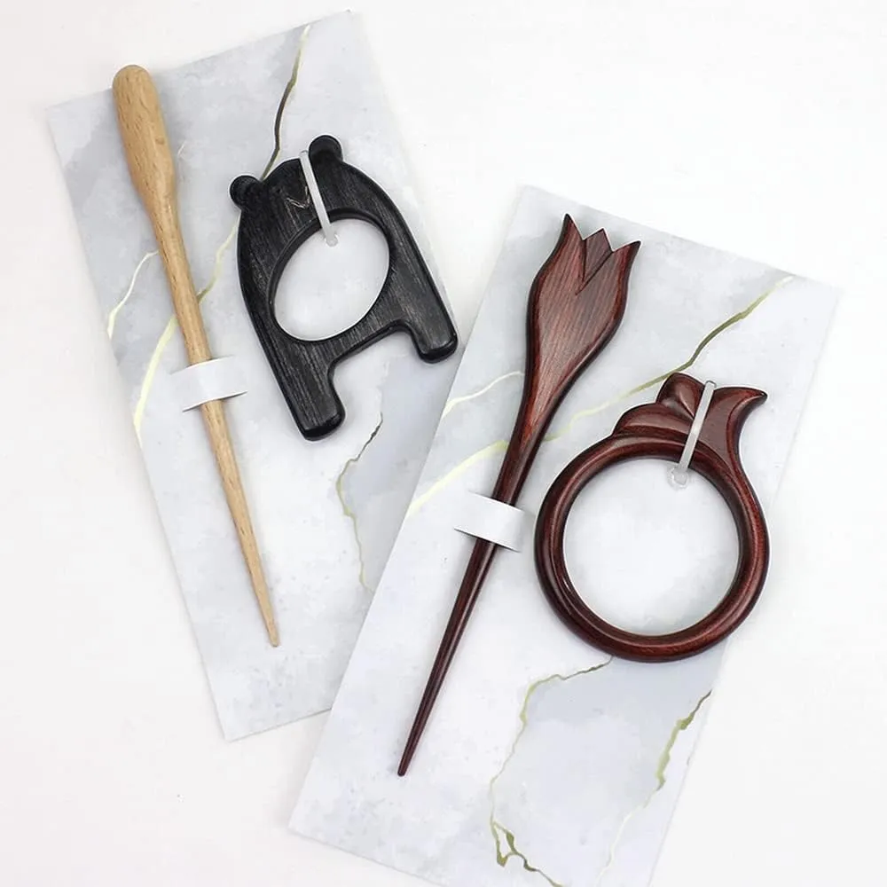 Lotus Yarns Circular Shawl Sticks Premium Wooden Shawl Pin Clip Vintage Polished Hair Barrett Hair Stick Brooche for Woman & Girls Lily