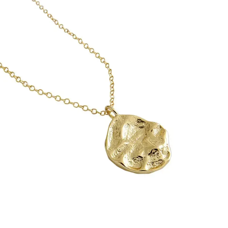 LOVCIA Casual Irregular Rock Stone 925 Sterling Silver Necklace