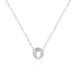 LOVCIA Sparkling Initial O Necklace with Micro-Pave Cubic Zirconia